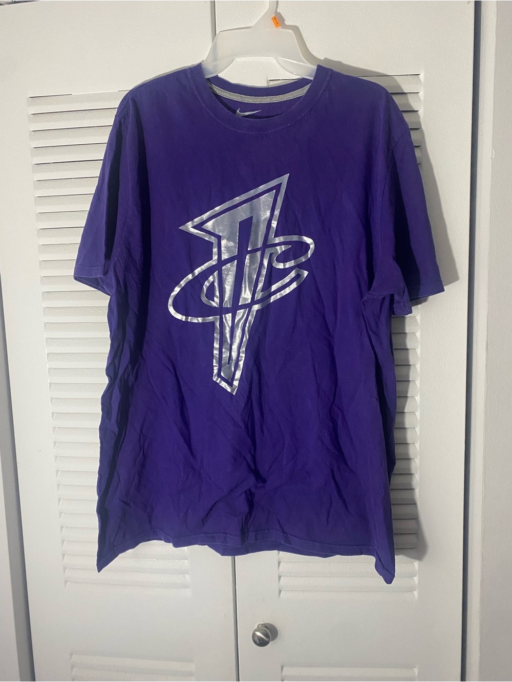 Nike penny hardaway Purple Tee with Silver Graphic Logo